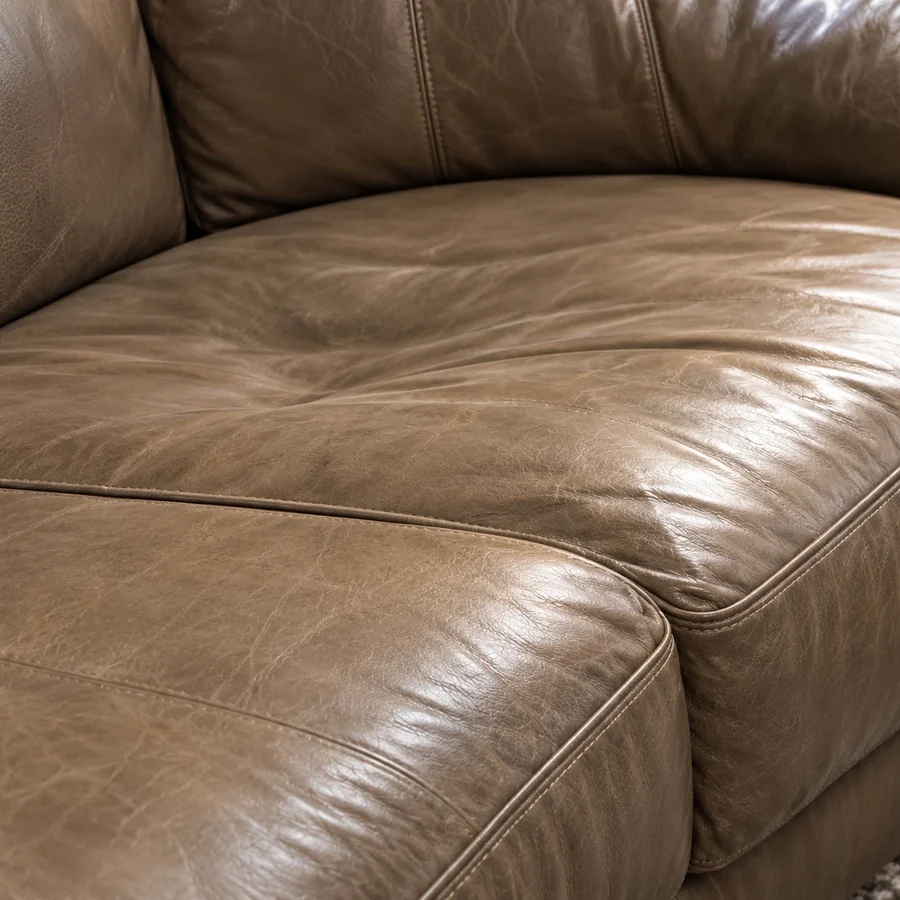 Leather seat that stays dented when pressed
