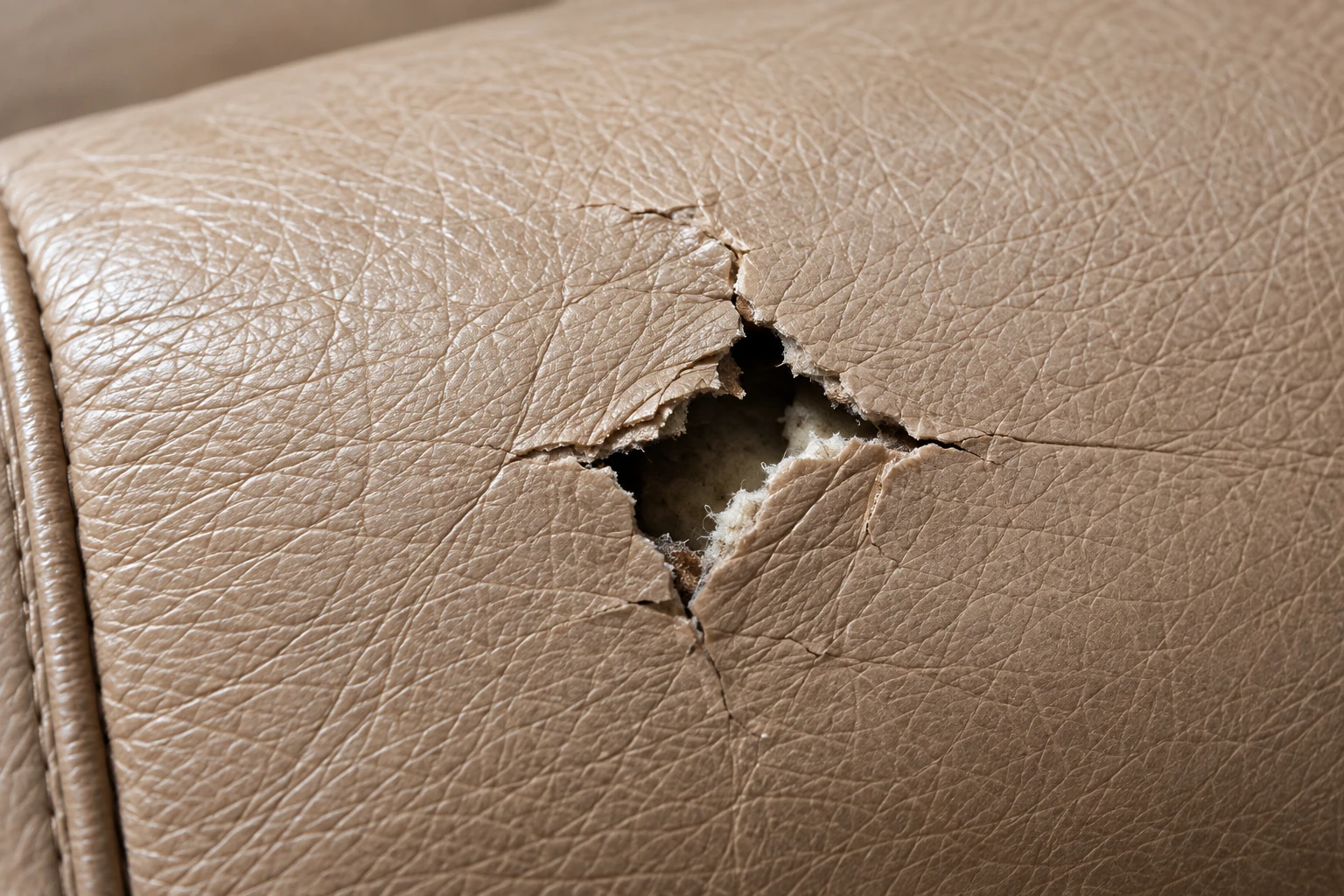 Small hole with foam behind it