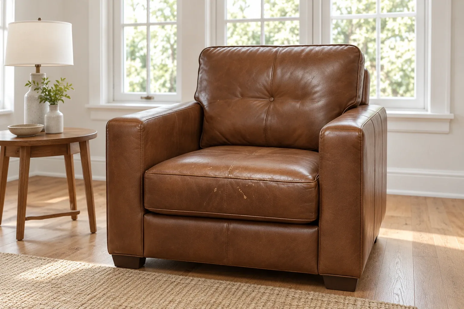 Reupholstery Jersey City: a leather armchair after a full recover