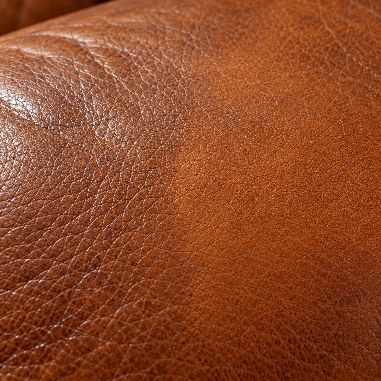 Old filler sanded flat on cognac leather