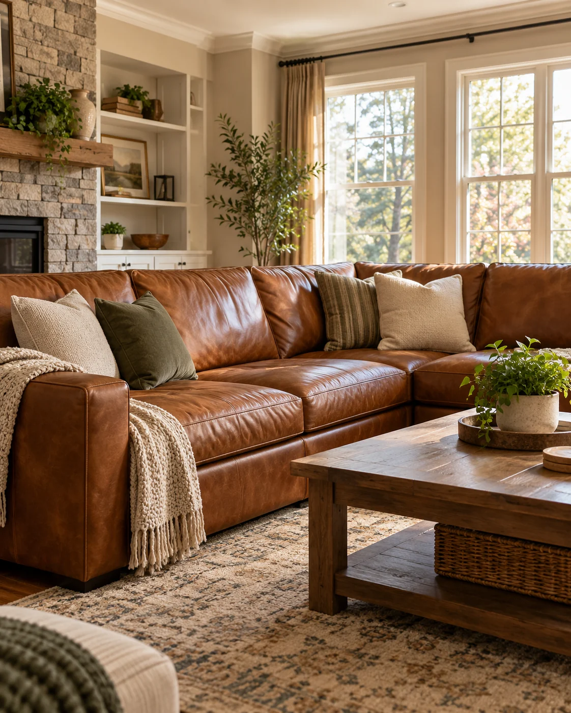 Open-plan family room sectional