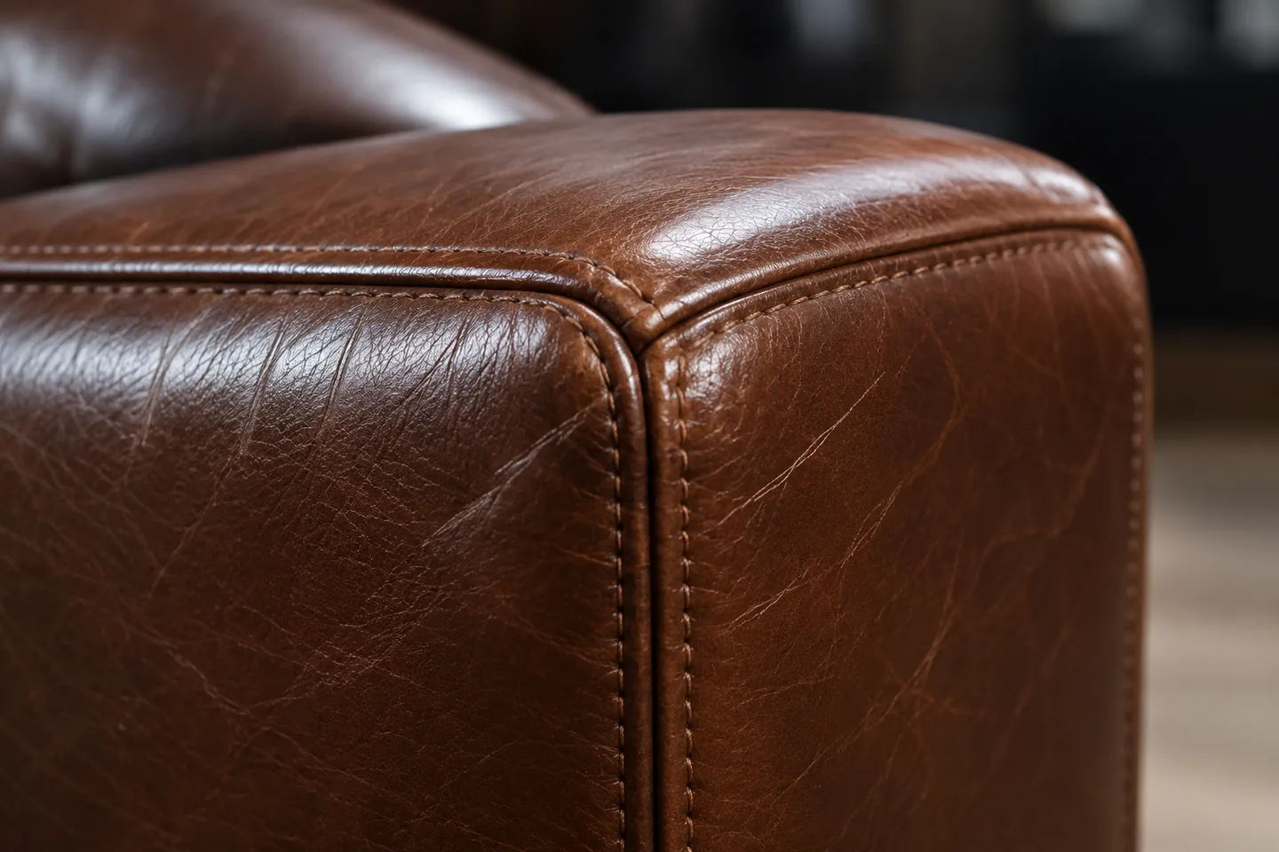 Rub marks on a leather back panel