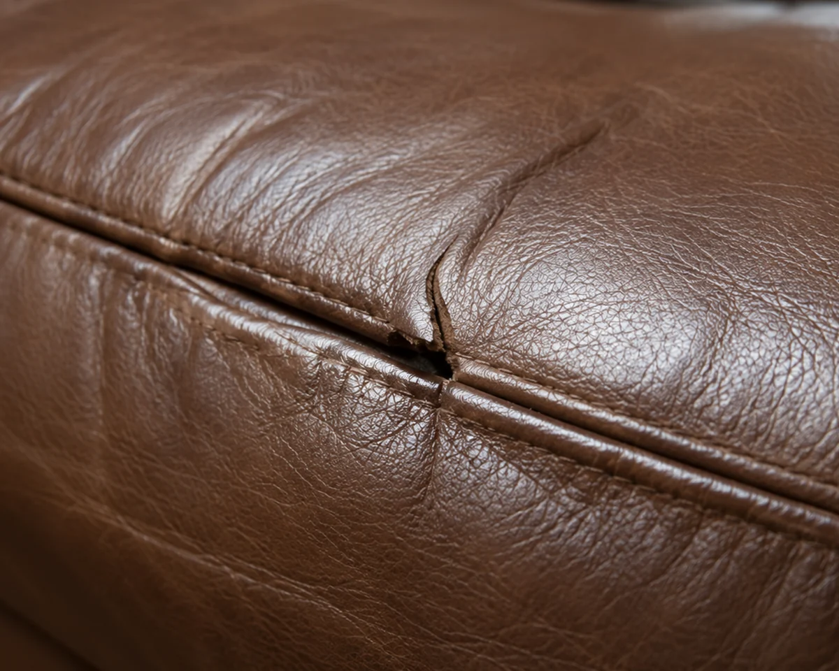 Seam opening where a cushion side meets the top