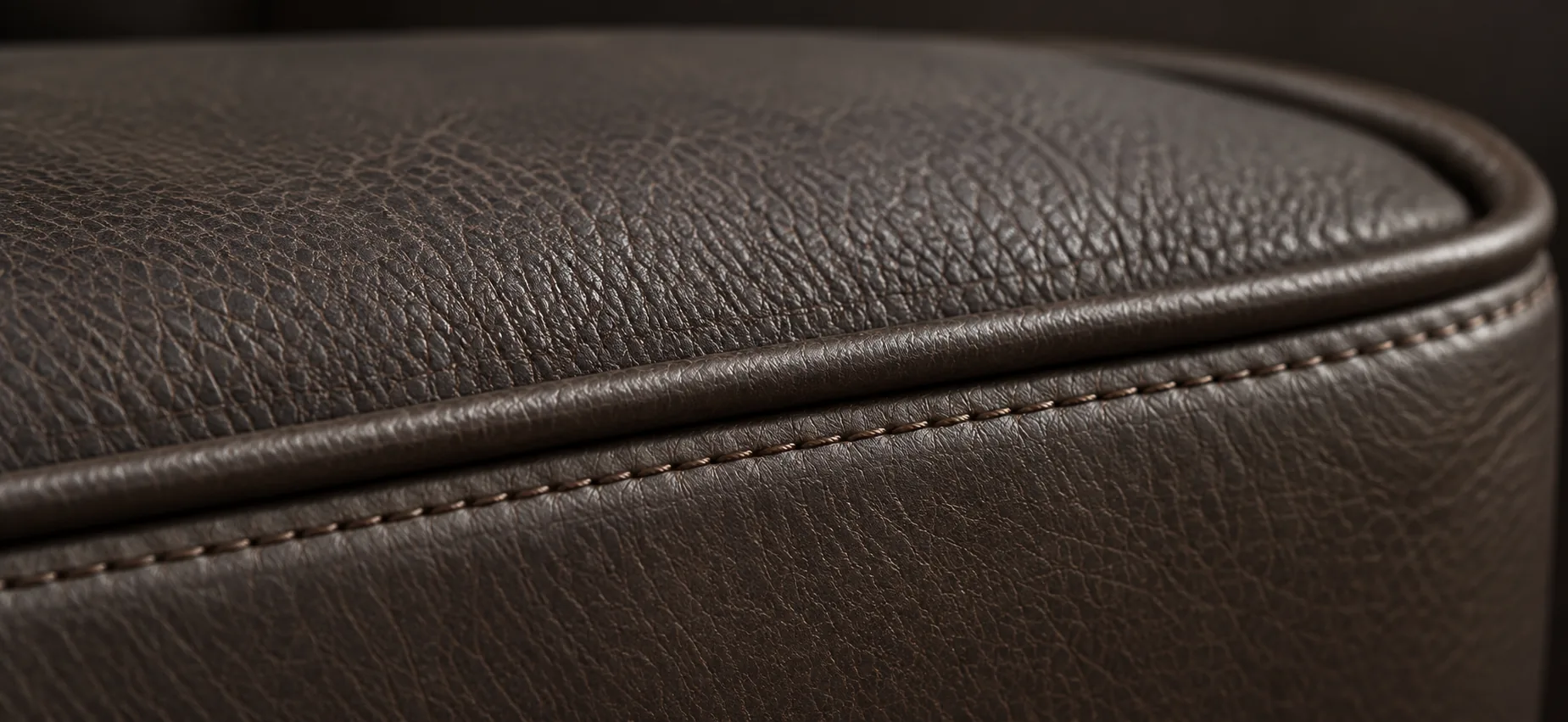 Stitched leather cushion corner