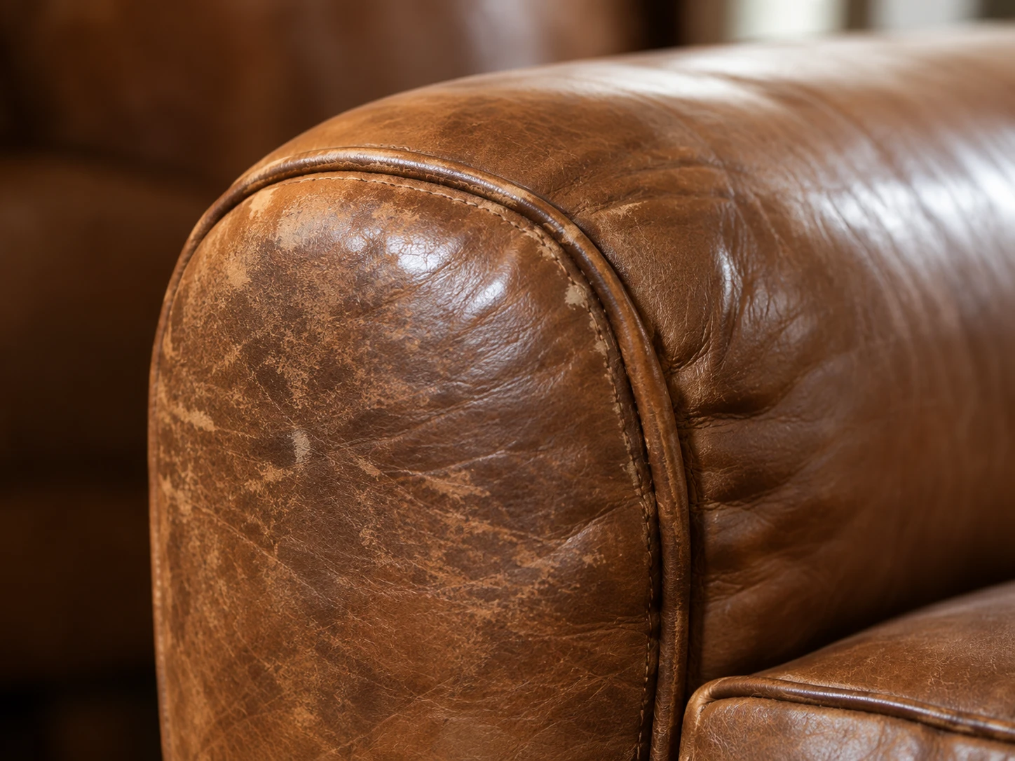 Restitched seam — leather work in Miami