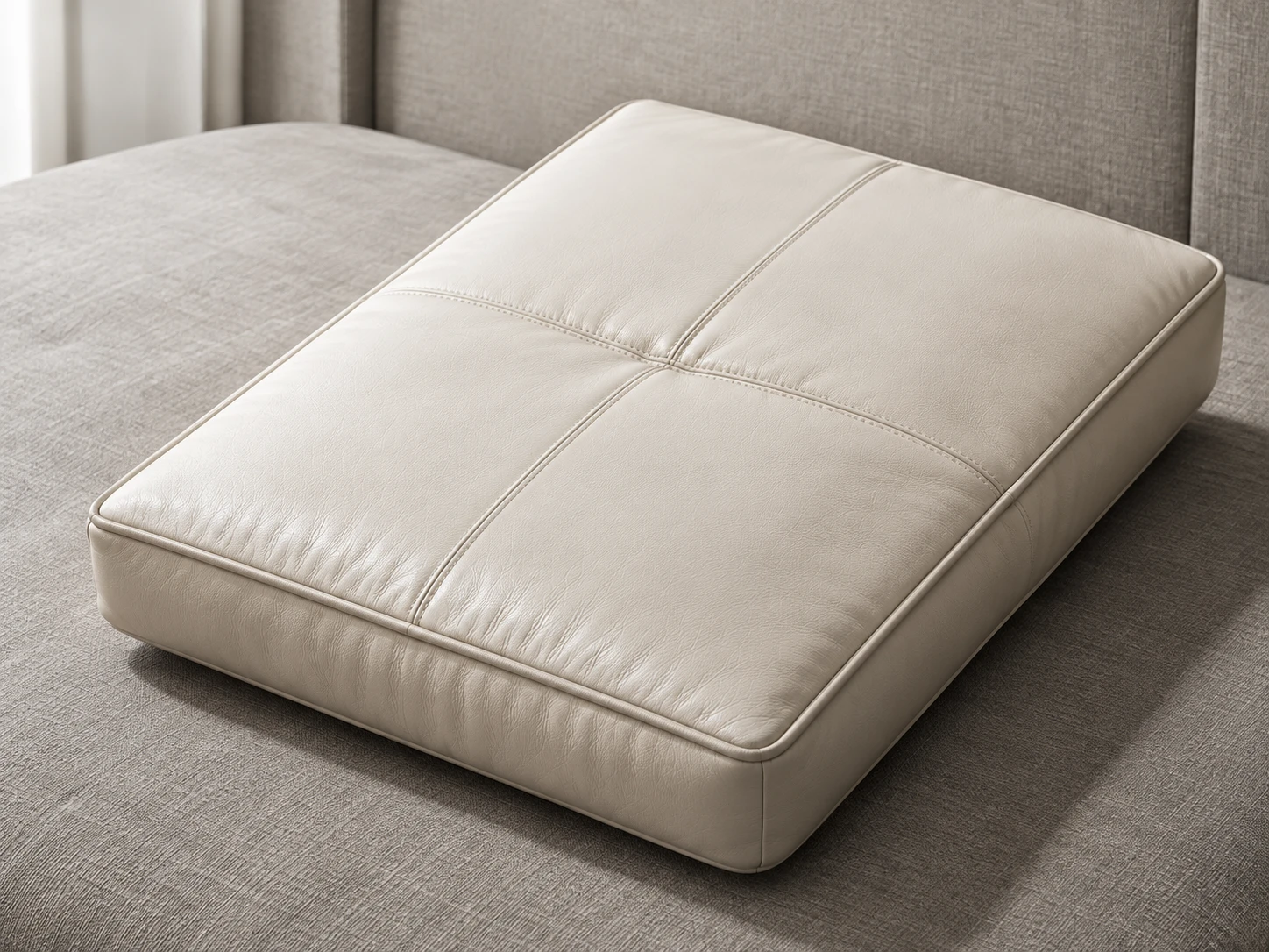 New cream leather seat cushion