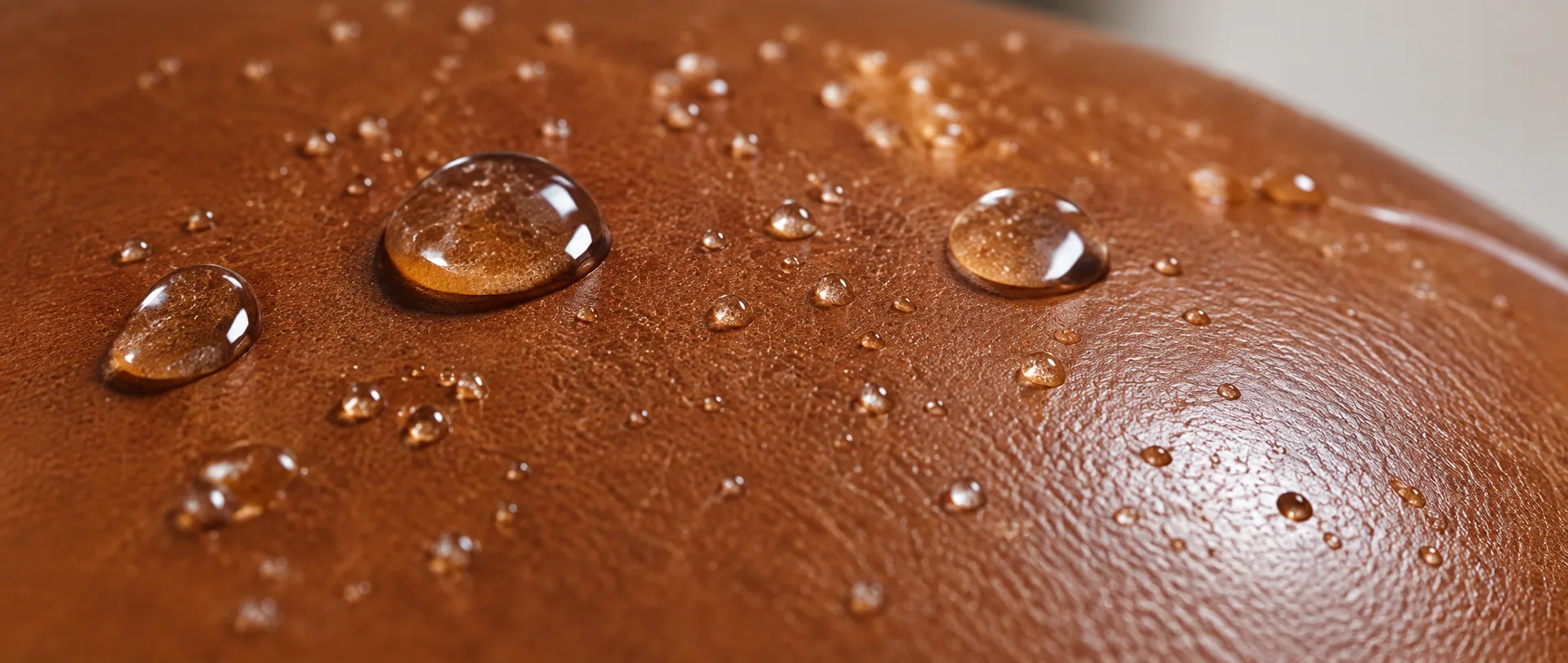 Water beading on sealed leather