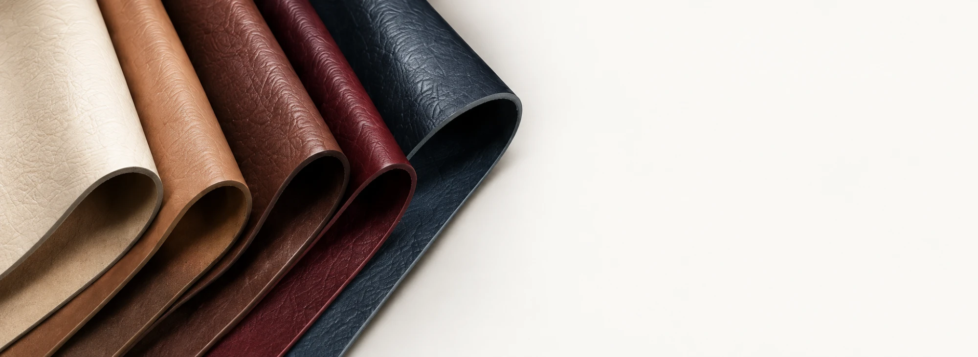 Leather swatches in several colors