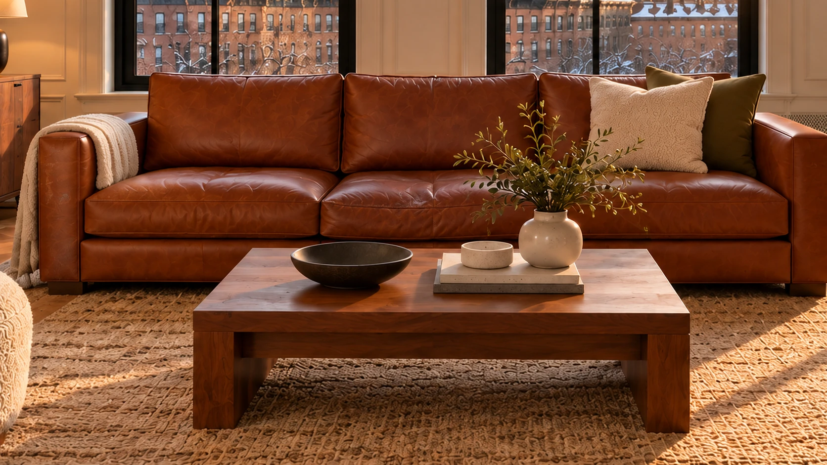 The same frame cropped in, showing the worn sofa seat and scuffed arm