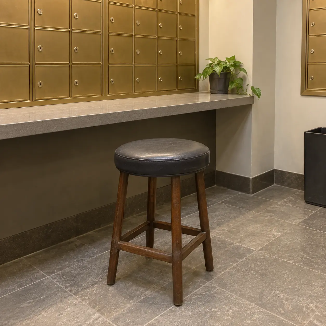 A mail room stool