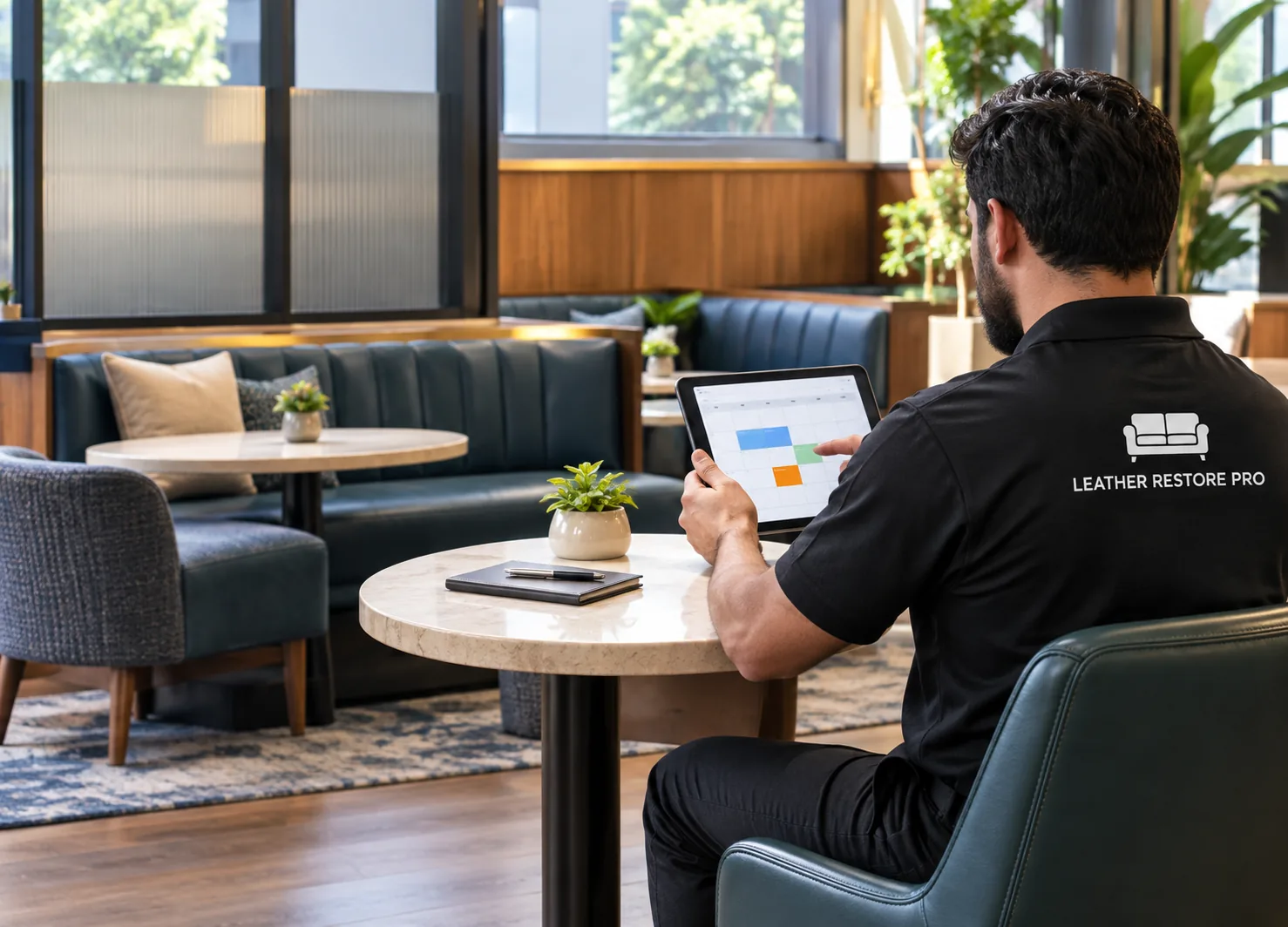 Setting maintenance priorities on a laptop in a commercial lounge