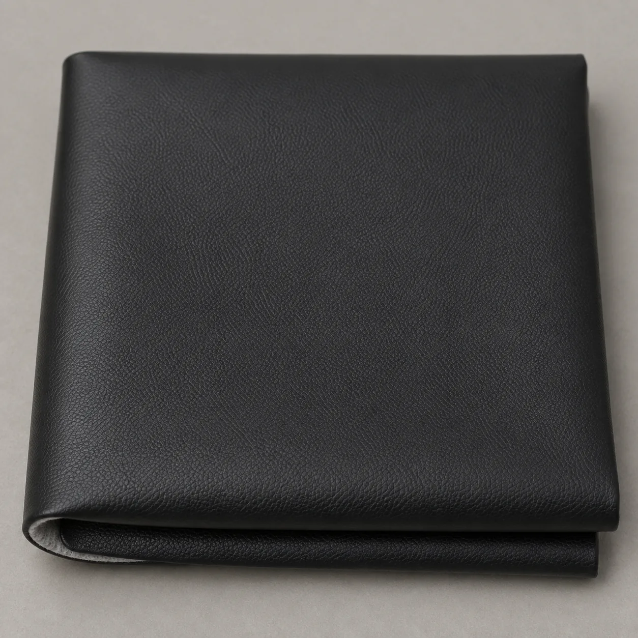 A swatch of black medical grade vinyl