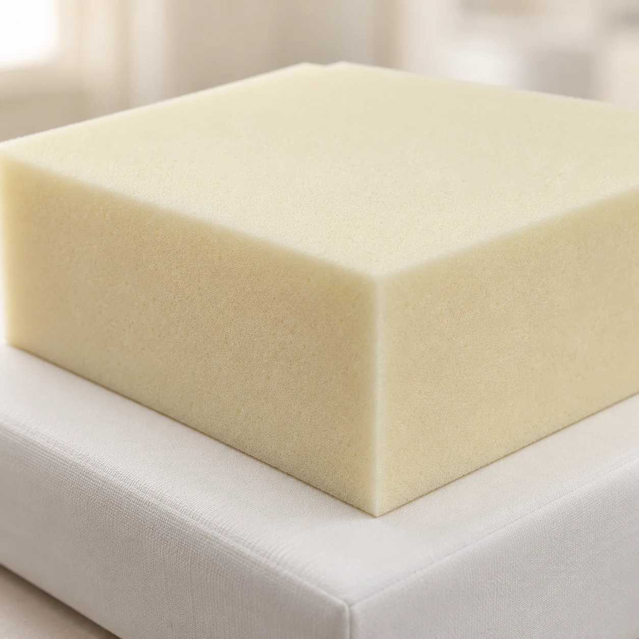 Memory foam blend seat block on a firm base