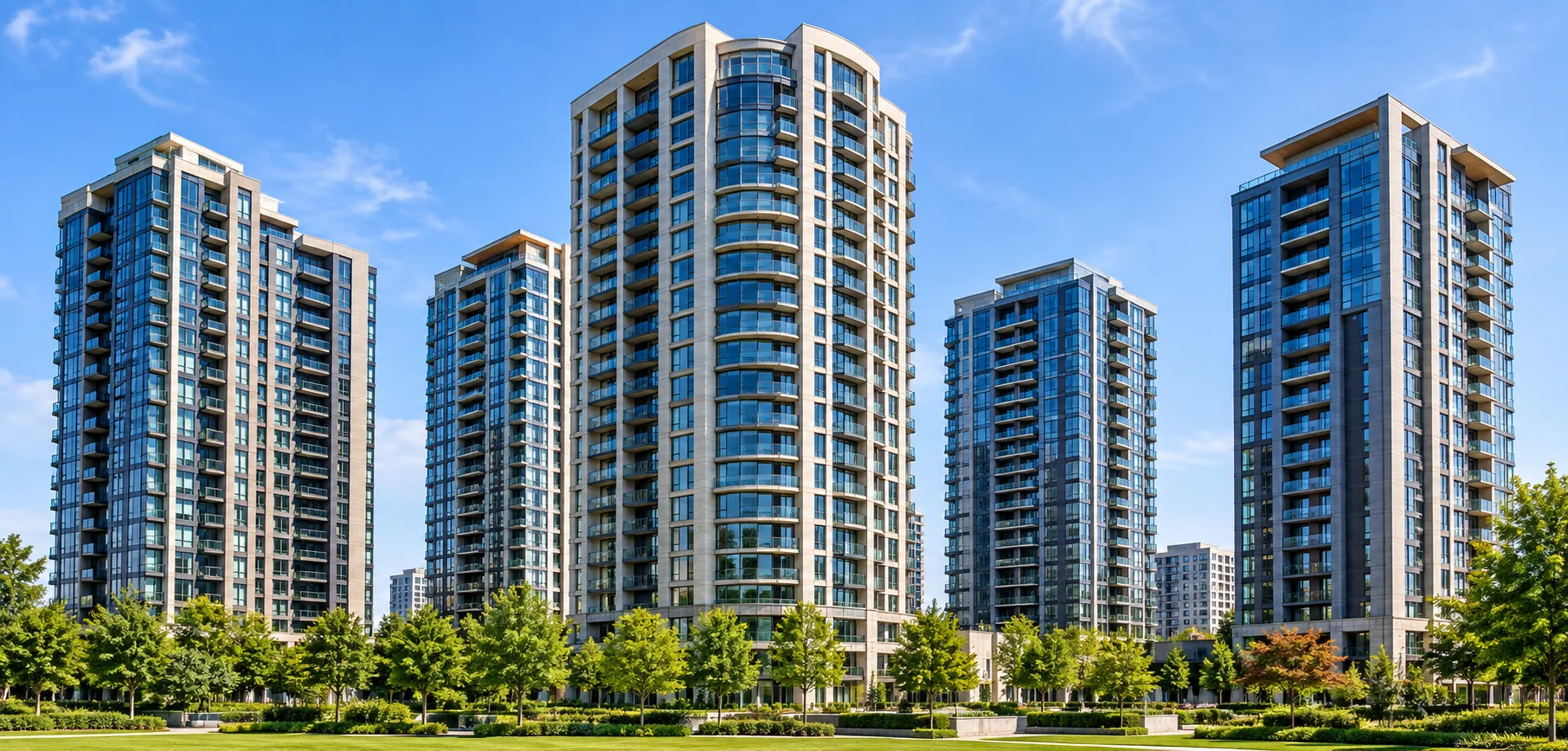 Cluster of residential towers managed as a single property portfolio