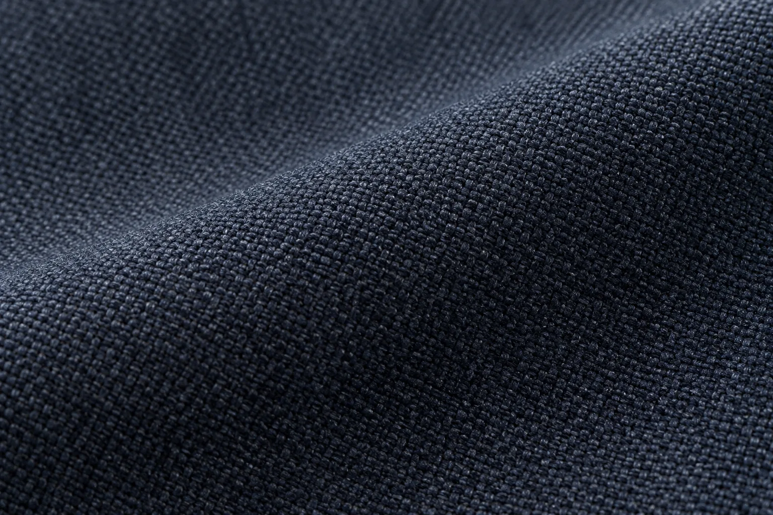 Navy basketweave linen swatch for a headboard