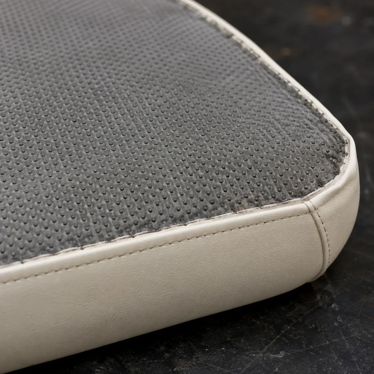 Non-skid backing used in marine upholstery, close up