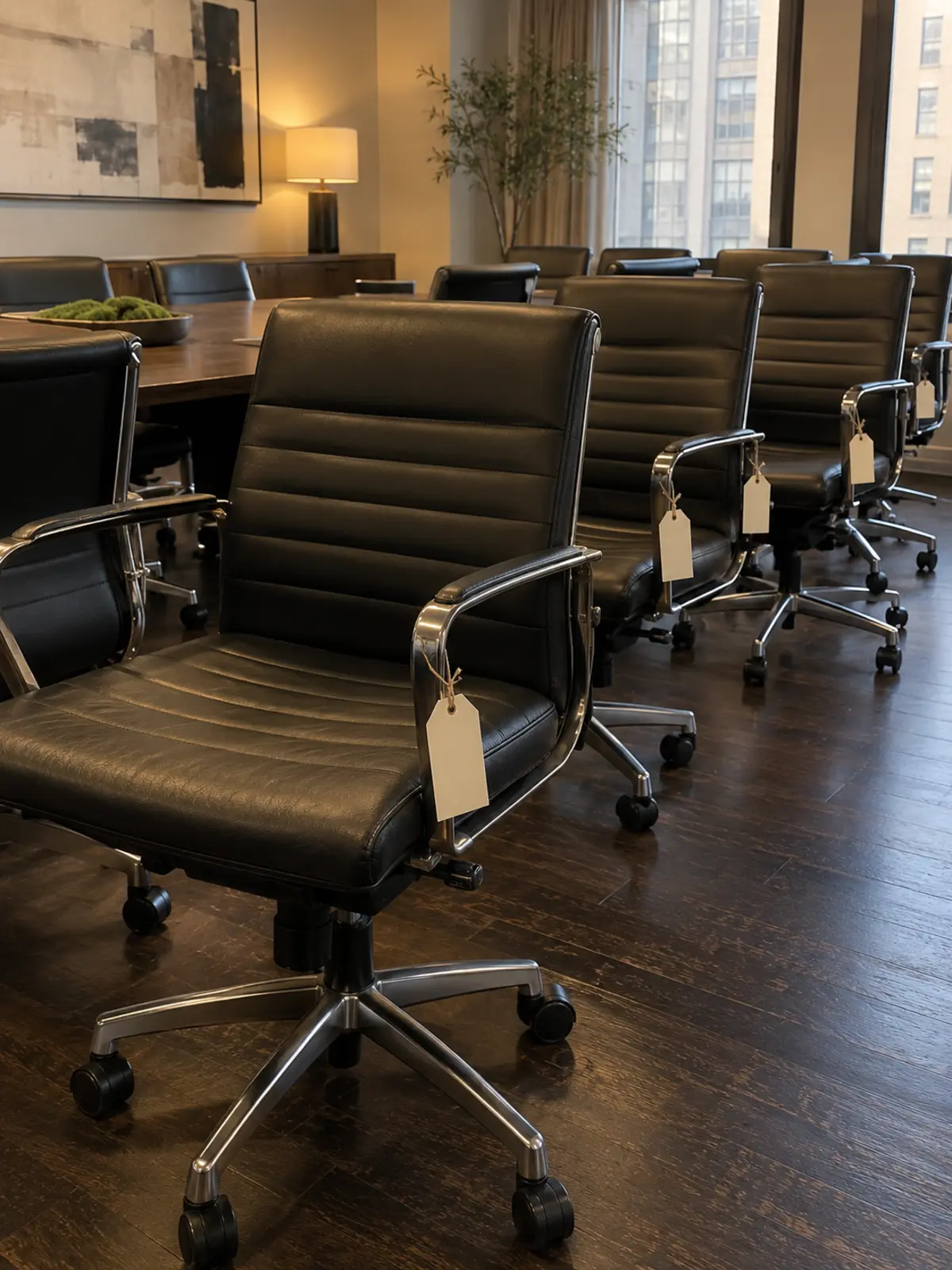 Office chairs tagged by room