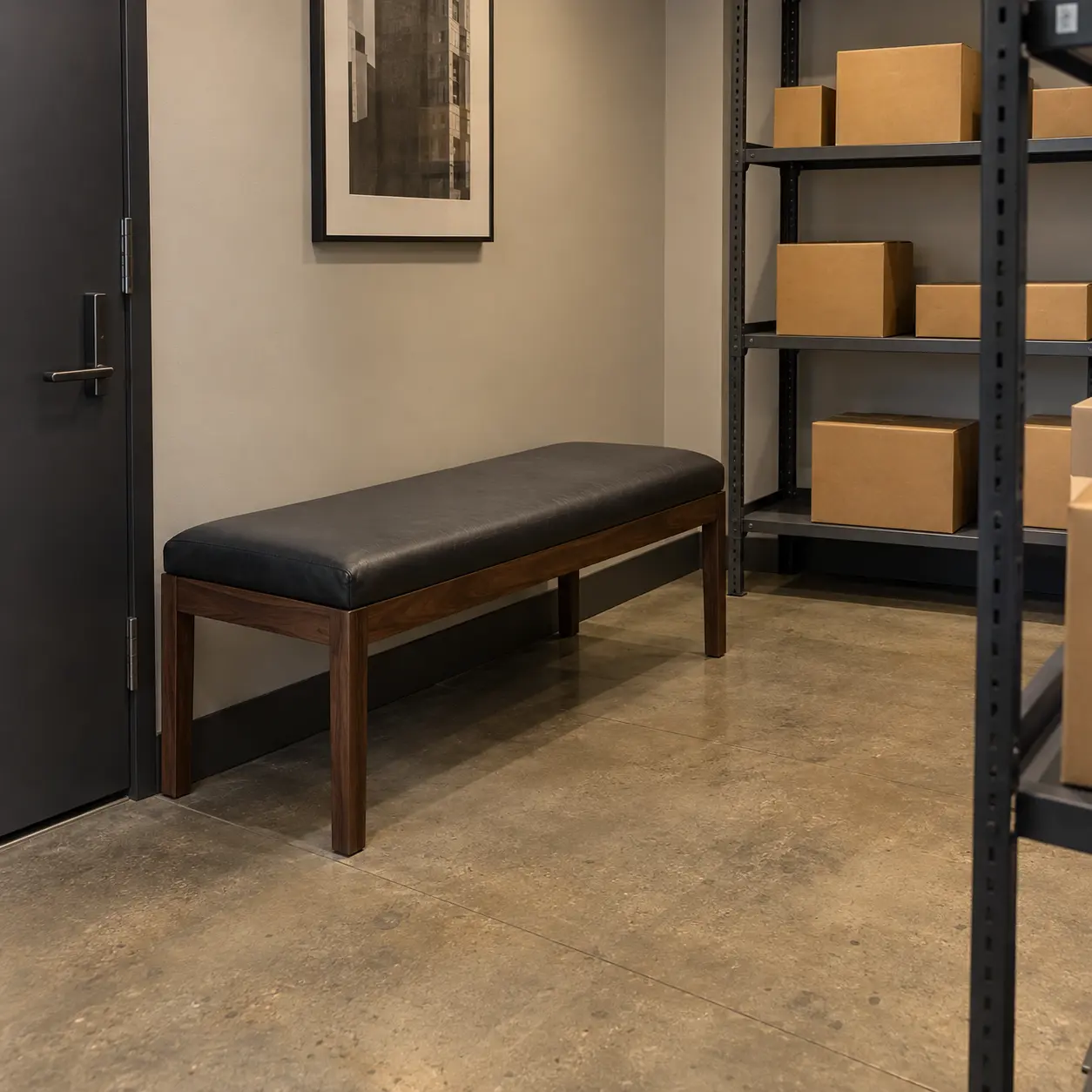 A package room bench seat