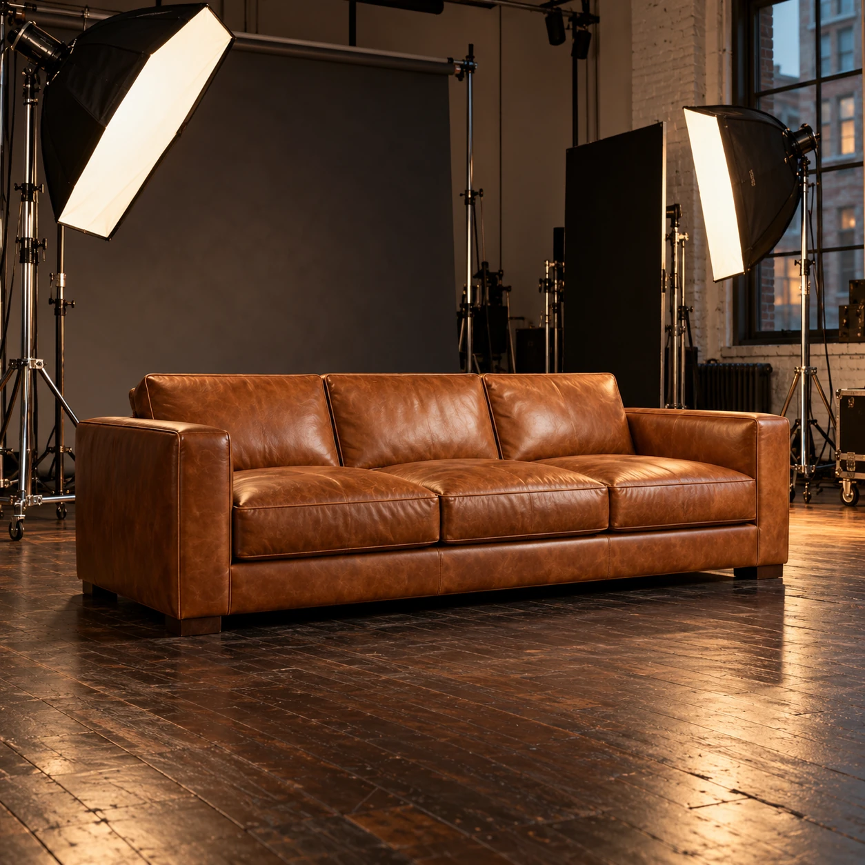 Furniture on a photography studio set