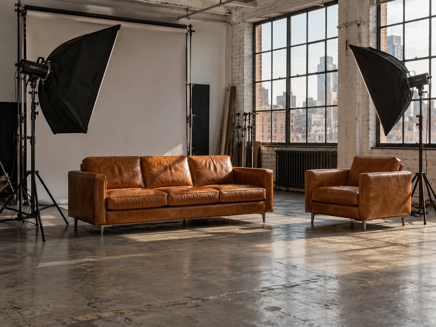 Seating on a photography studio set