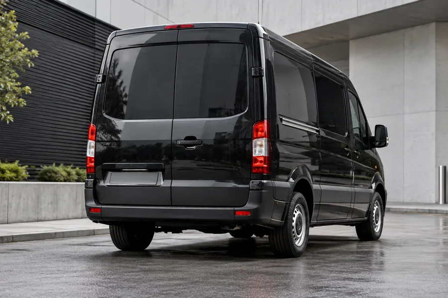 Service van loaded for furniture pickup and delivery