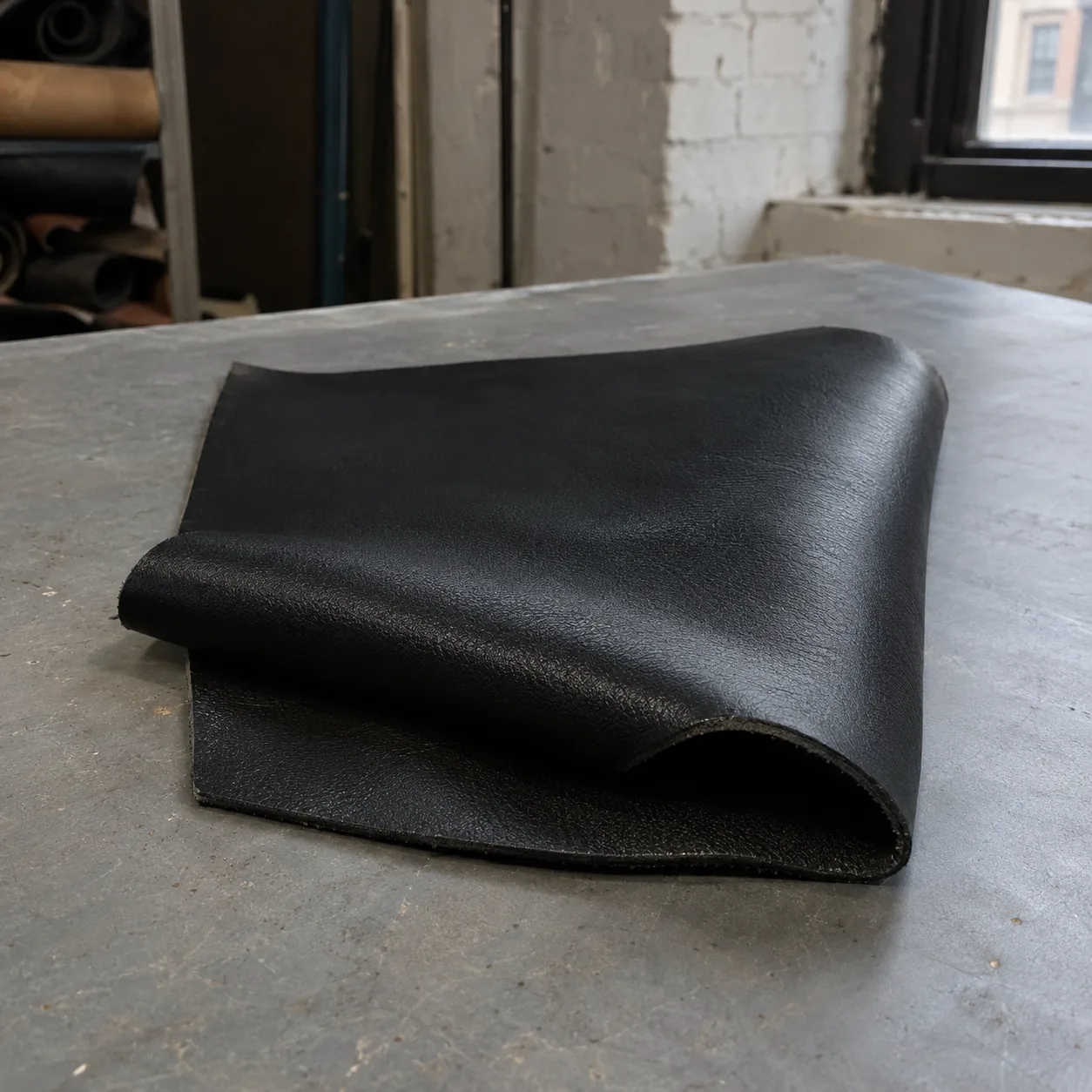 Black pigmented leather