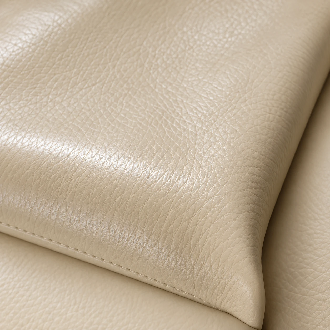 Cream semi-aniline leather