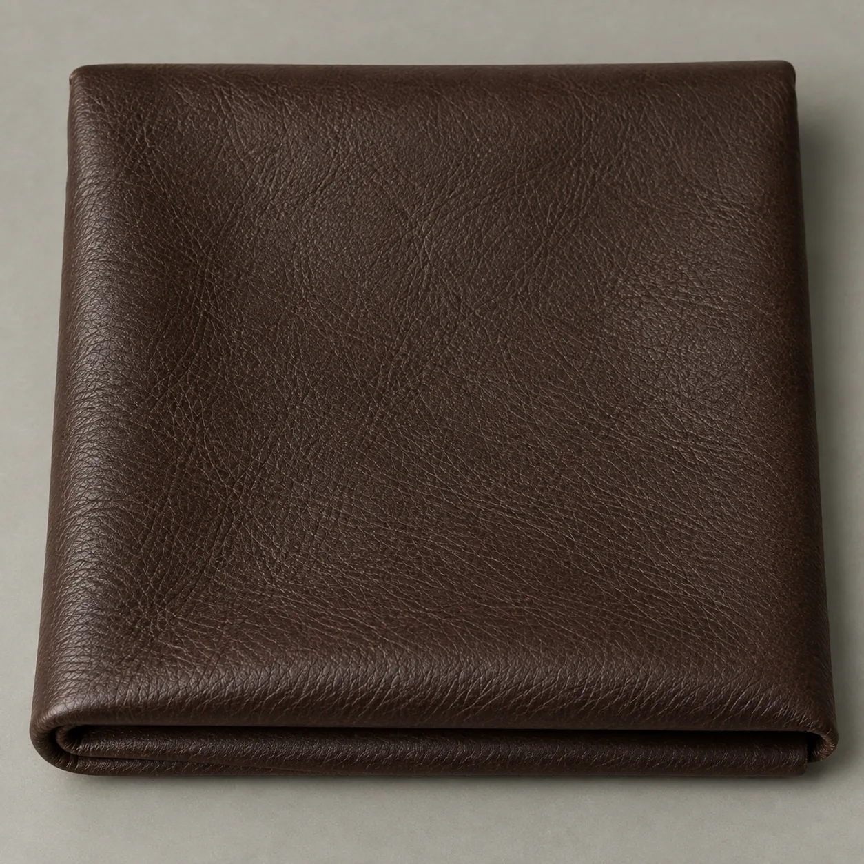 A swatch of dark brown pigmented leather