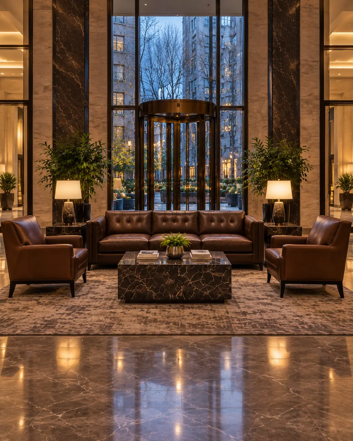A lobby seating group photographed as a record shot