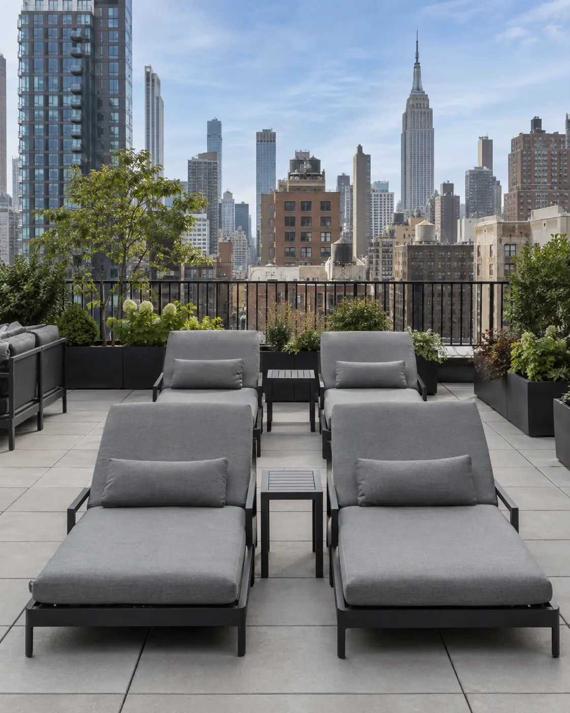Roof deck furniture photographed as a record shot
