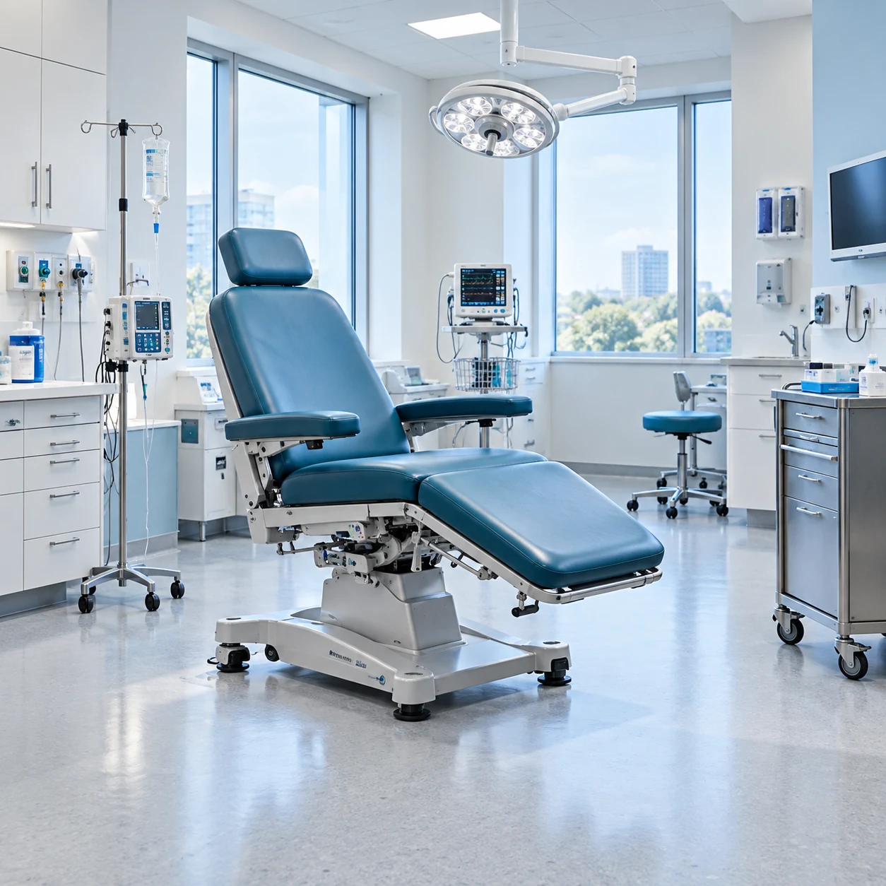 Procedure room chair against the cabinetry