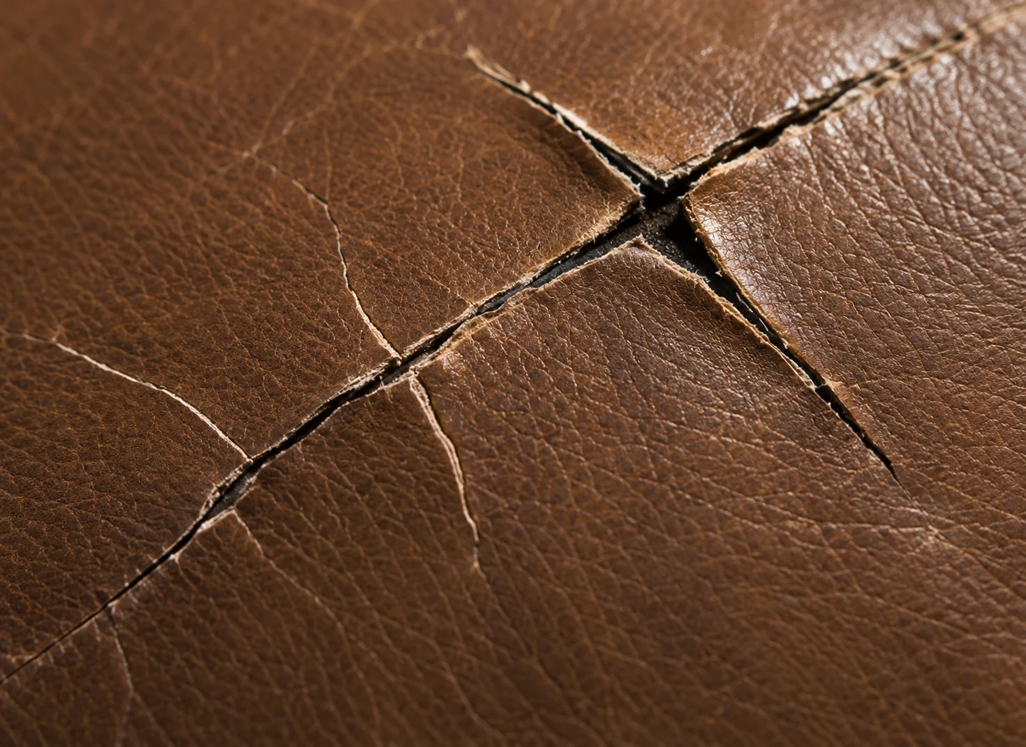 Tear with edges pulled back and hardened