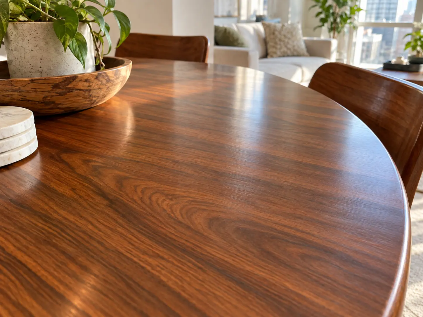 The same rental dining table after repair