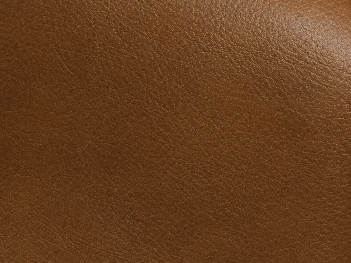 Smooth cognac leather sample