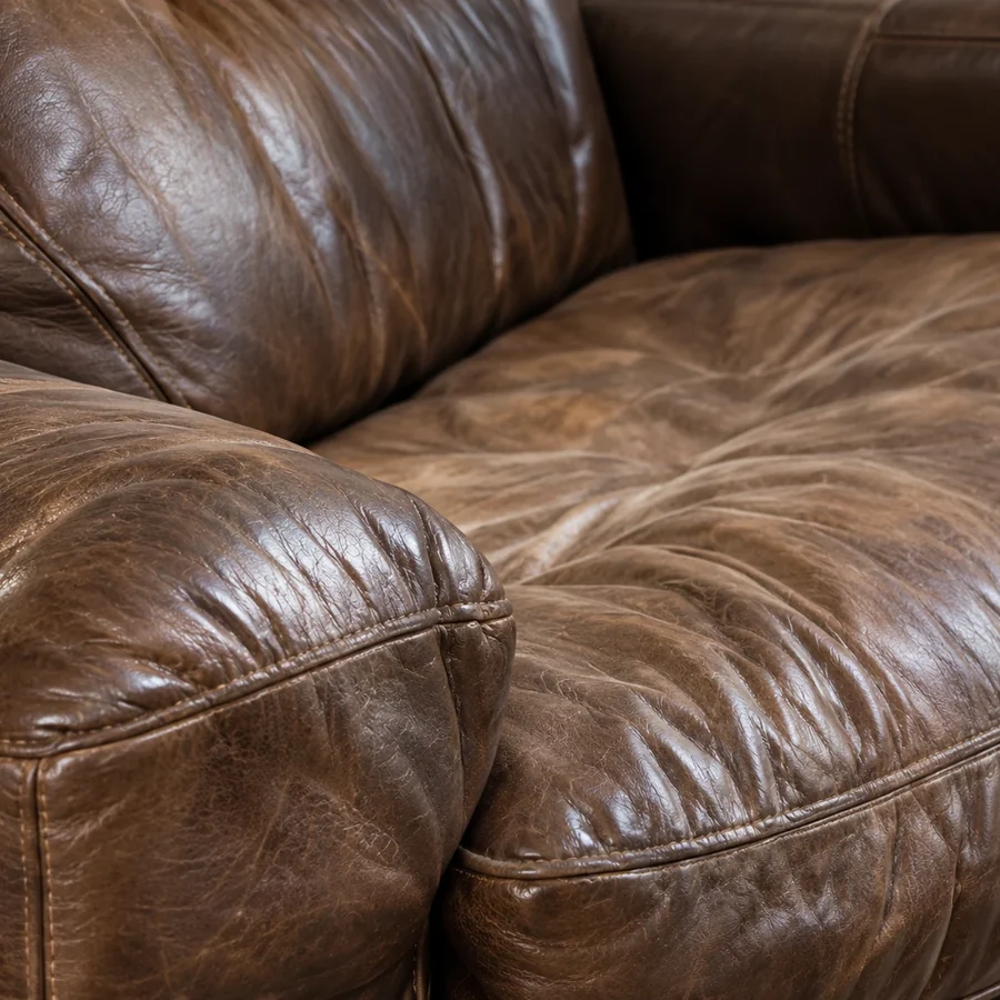 Sagging leather sofa cushion