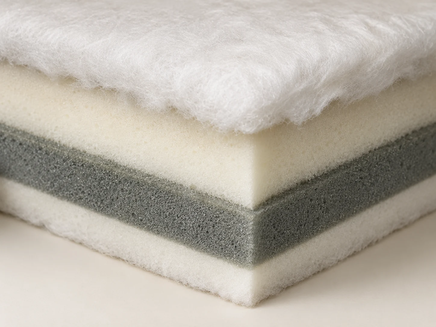 Cutaway of a seat cushion foam core