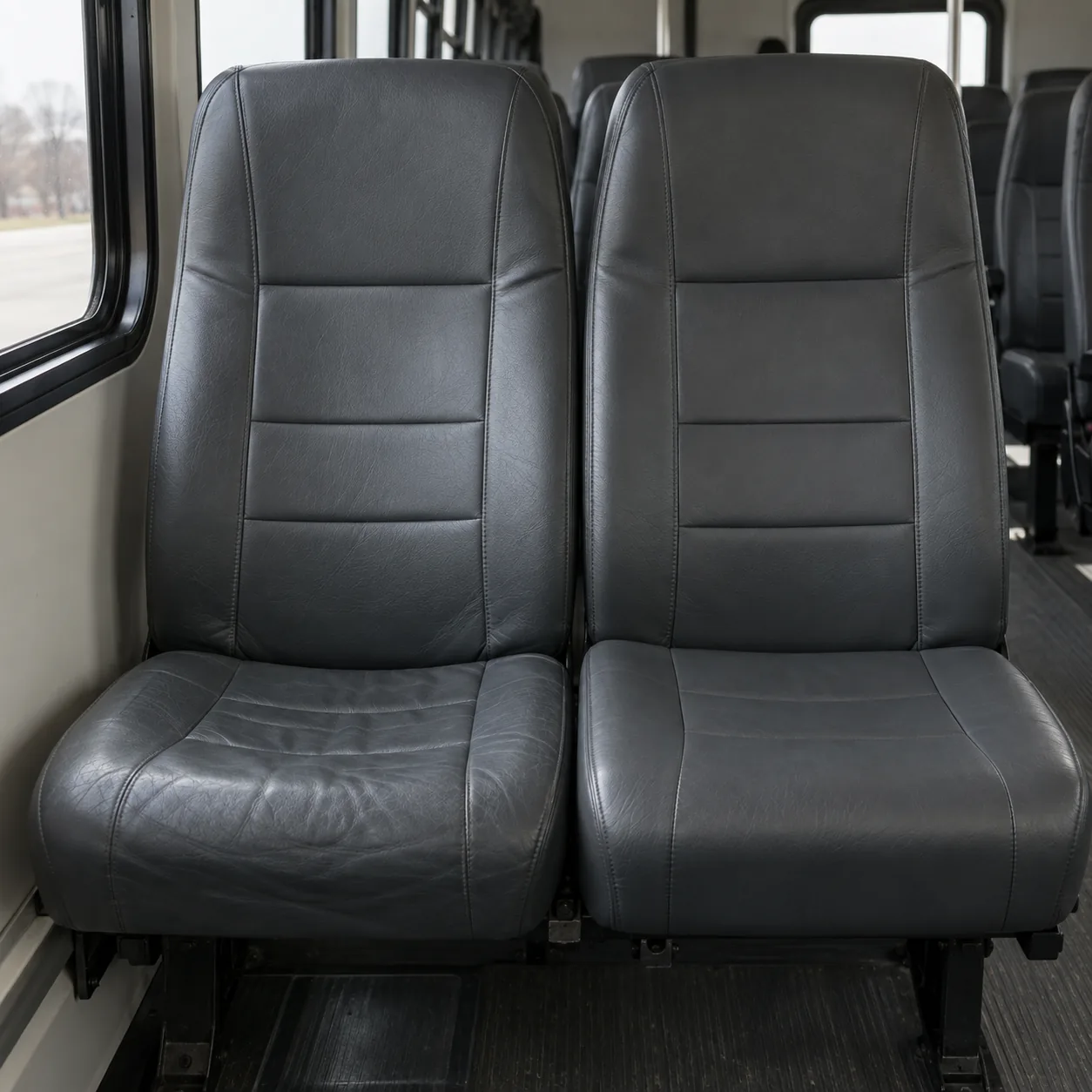 Two seats side by side where one sits visibly lower than the other