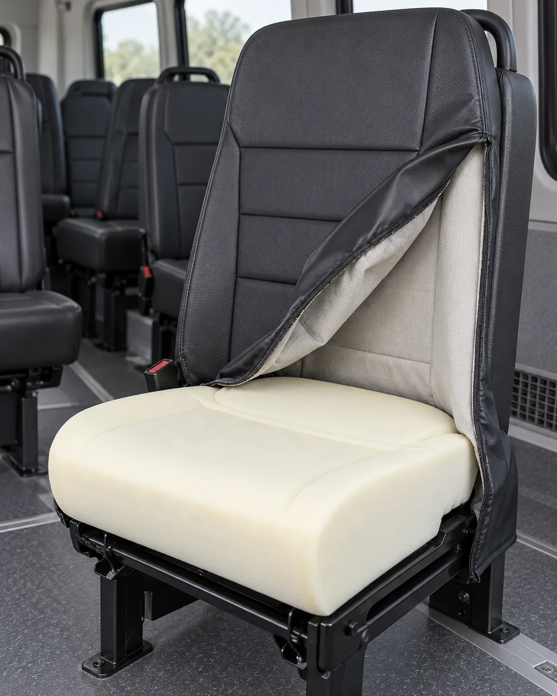 A shuttle van seat