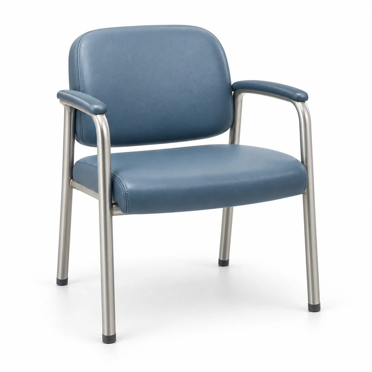 Chair recovered in blue vinyl