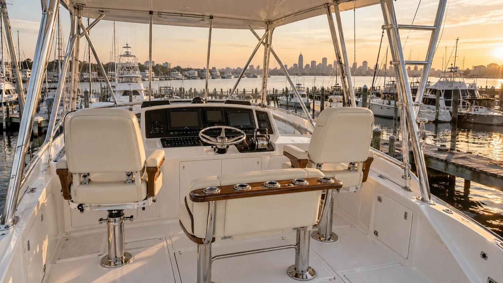 Sportfish boats with upholstered seating