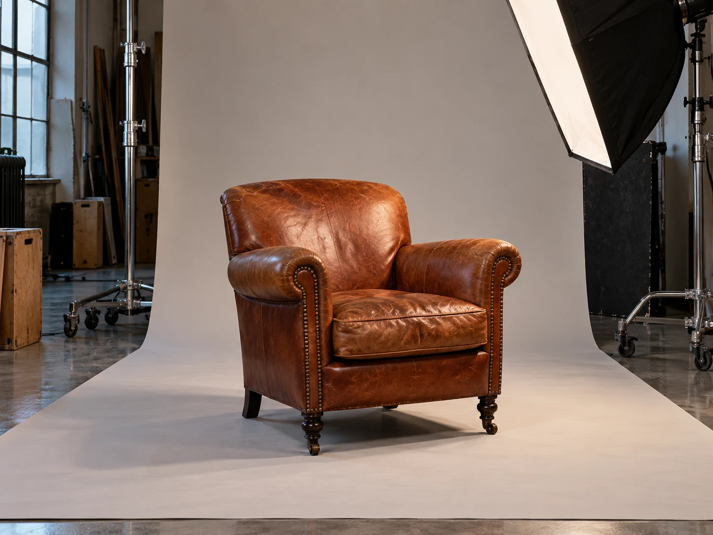 An armchair used as a studio prop