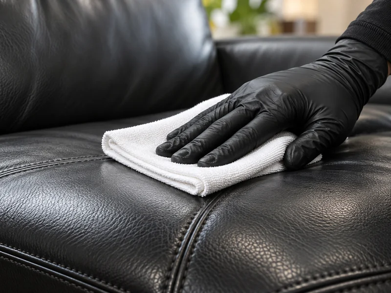 Cleaning and protecting a leather seat surface during scheduled care