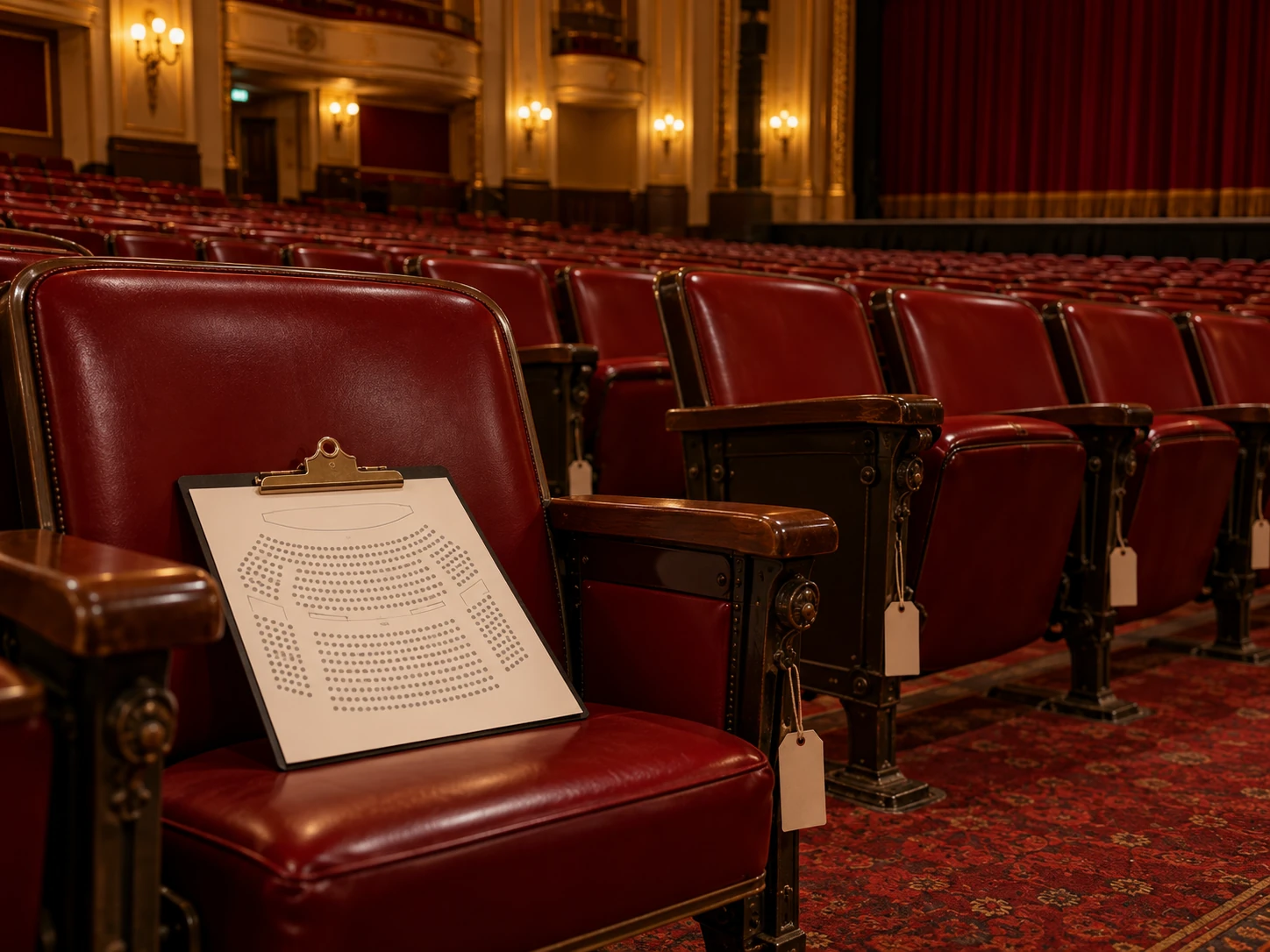 Map the house: Every seat is walked and tagged against the seating plan, so