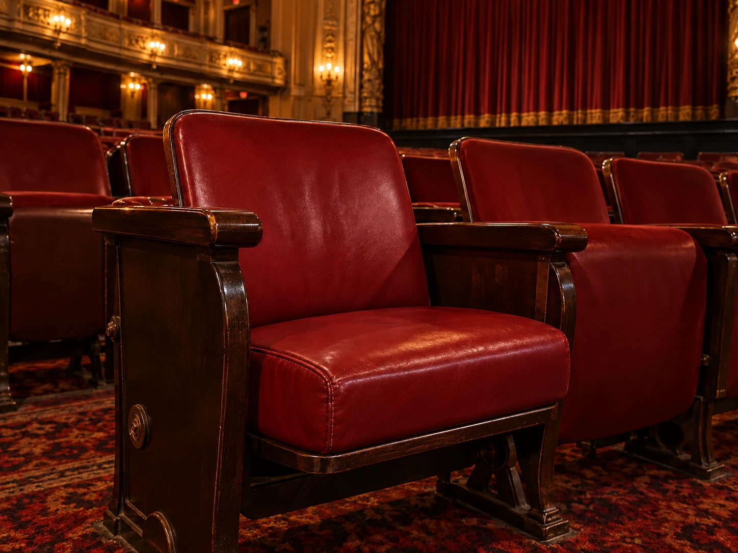 The same theater seat after repair