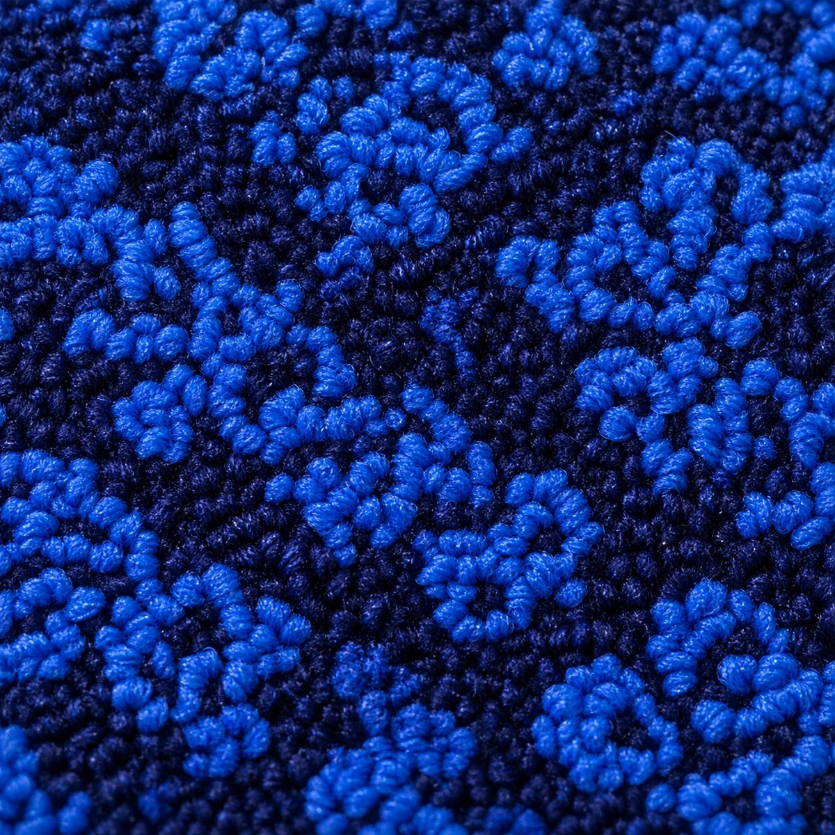 Close view of woven transit moquette fabric
