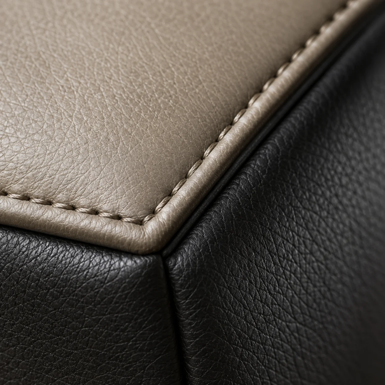 Crisp finished leather corner