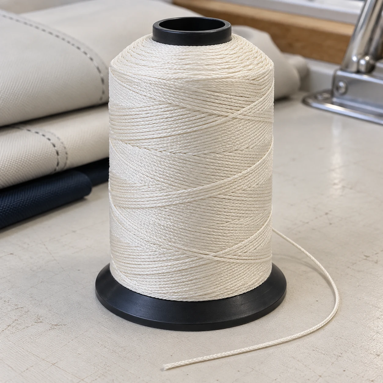 Spool of heavy upholstery thread
