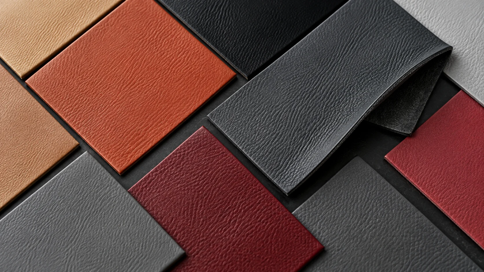 Leather swatches in several colors