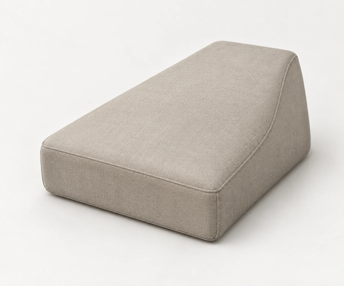 Wedge-shaped outdoor cushion, thicker at the back than the front