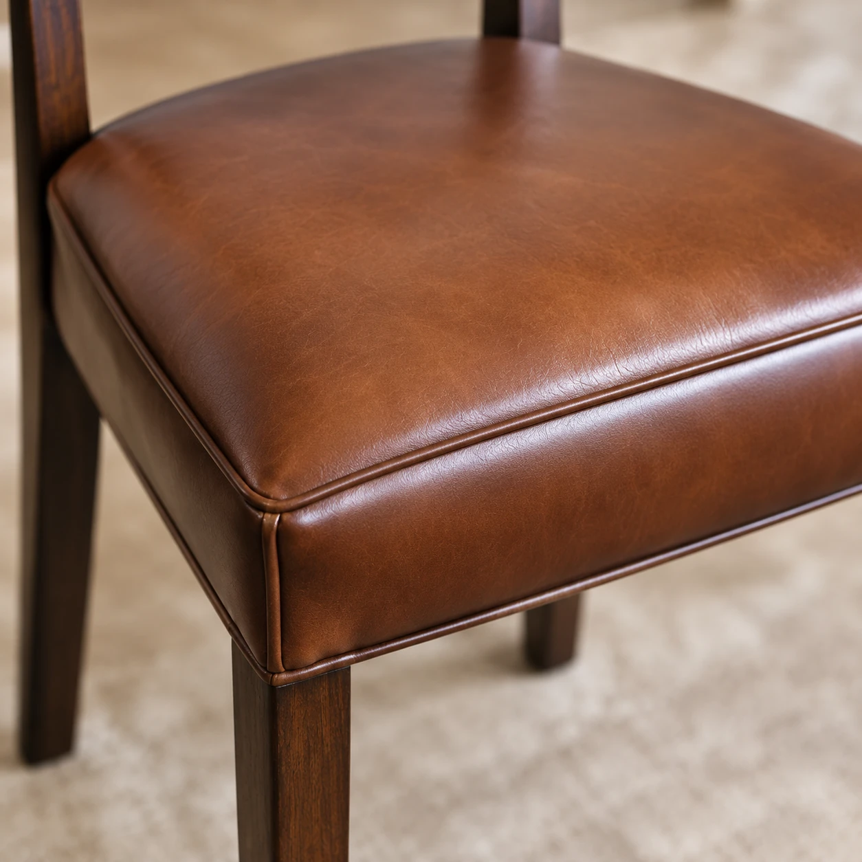Leather dining seat that still looks new